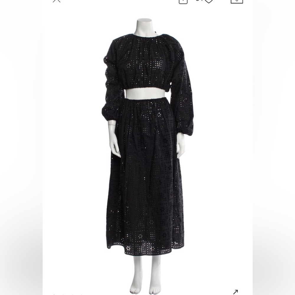 Matteau BLACK eyelet broderie set - Picture 7 of 13